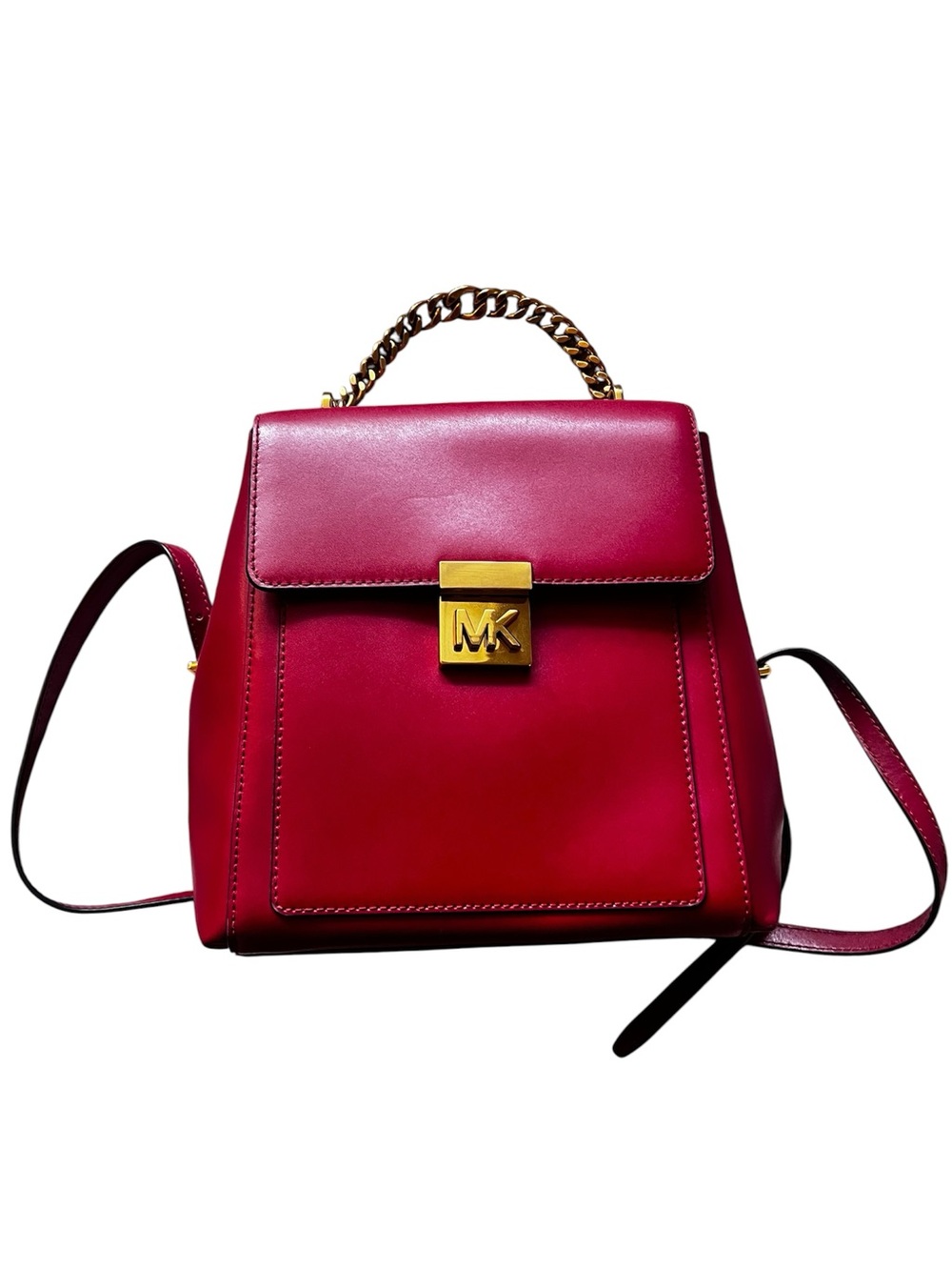 Michael Kors Fuchsia Leather Top-Handle Satchel with Gold Hardware